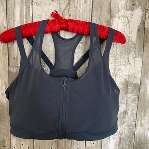 Yvette front close blue sports bra 42D-F